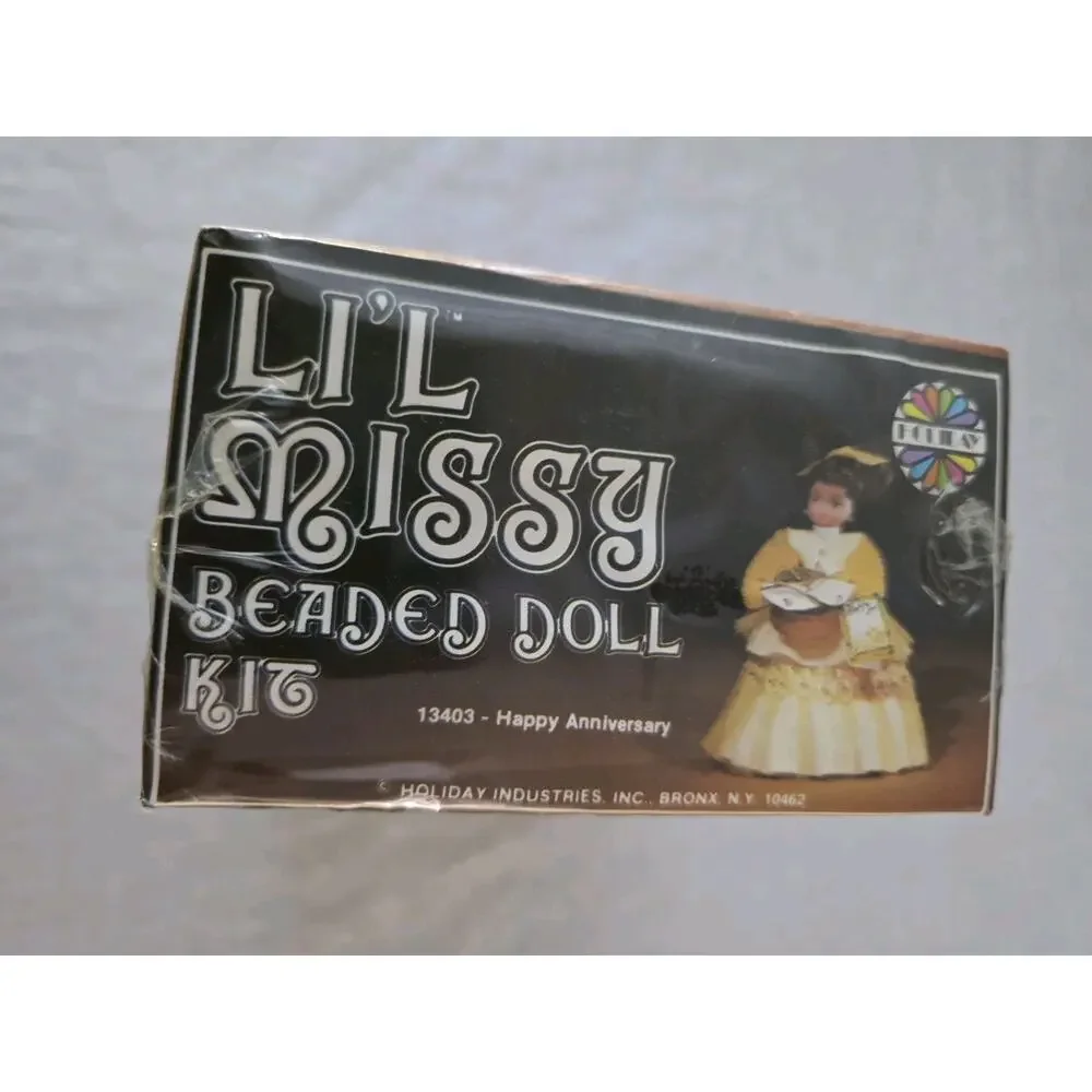 Walco Li'l Missy Beaded Doll Kit Sequin Vintage Happy Anniversary #13403
